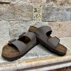Birkenstock Arizona Birkibuc Double Strap Size 35 Color Stone